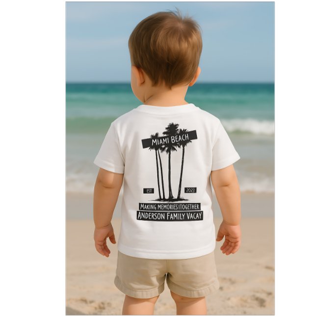  Cute Miami Beach Matching Family Vacation  Baby T-Shirt (Creator Uploaded)