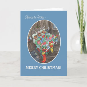 Cute Mice Christmas Stockings Merry Christmas Holiday Card