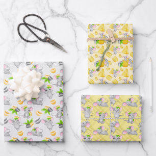 cute mice tiled pattern wrapping paper sheet