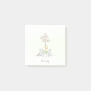 Cute Mice Watercolor Yellow Custom Post-it Notes