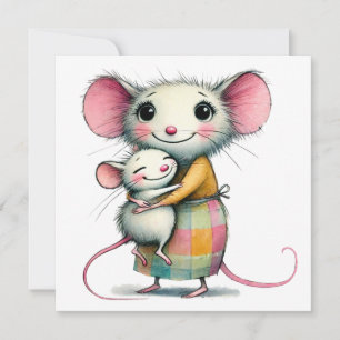 Cute Mice Whimsical Mother’s Day Mum and Child Card