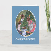 Cute Mice with Christmas Tree Scottish Gaelic