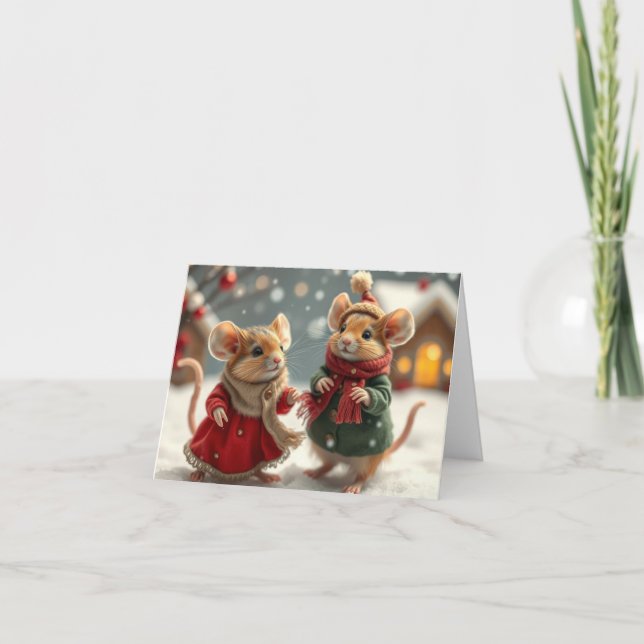 Cute Mice Xmas Card (Front)