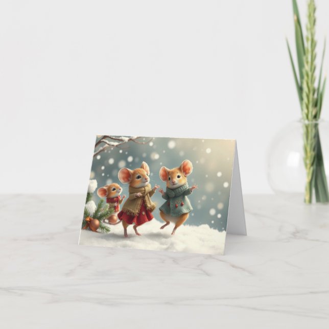 Cute Mice Xmas Card (Front)