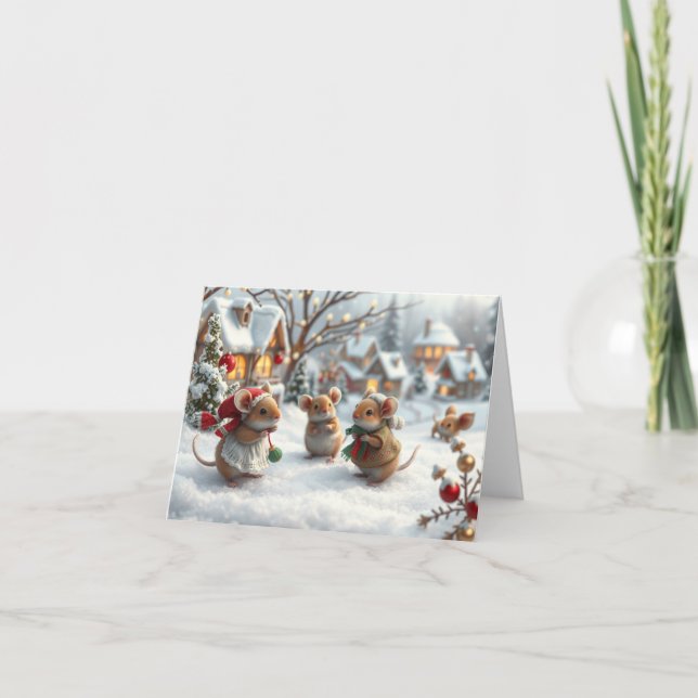 Cute Mice Xmas Card (Front)