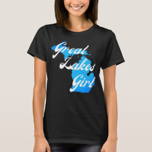 Cute Michigan Great Lakes Girl  T-Shirt