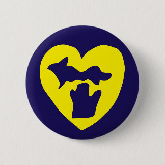 Cute Michigan Pride Heart 6 Cm Round Badge