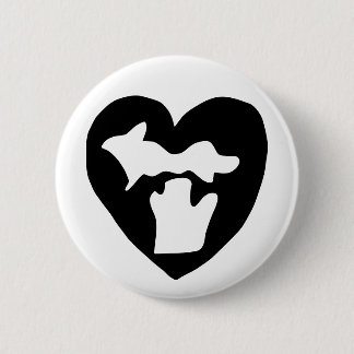 Cute Michigan Pride Heart 6 Cm Round Badge