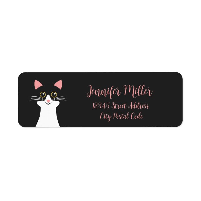 Cute Mid Century black cat portrait (Front)