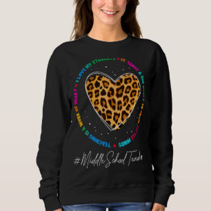Cute Middle School Teacher Admin Appreciation Back Sweatshirt