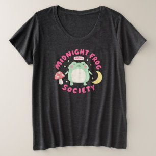 Cute Midnight Frog Society Kawaii Pastel Mushroom Plus Size T-Shirt