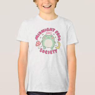 Cute Midnight Frog Society Kawaii Pastel Mushroom Tri-Blend Shirt