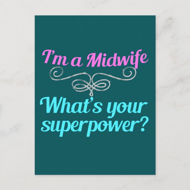 Cute Midwife Superhero Postcard (Front)