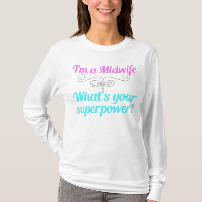 Cute Midwife Superhero T-Shirt (Front)