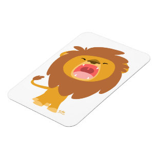 Cute Mighty Roaring Lion Cartoon Flexible Magnet