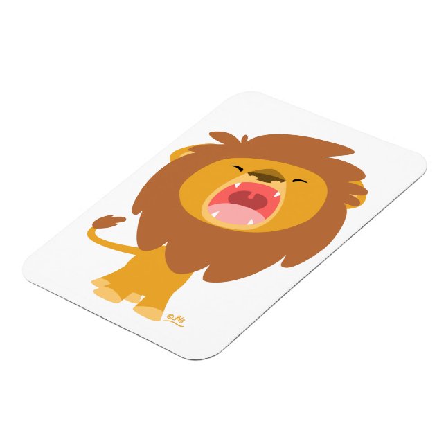 Cute Mighty  Roaring Lion Cartoon Flexible Magnet (Left Side)