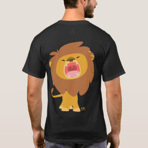 Cute Mighty  Roaring Lion Cartoon T-shirt (back)