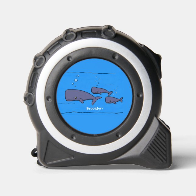 Cute migrating cartoon whales illustration 1 (Front)