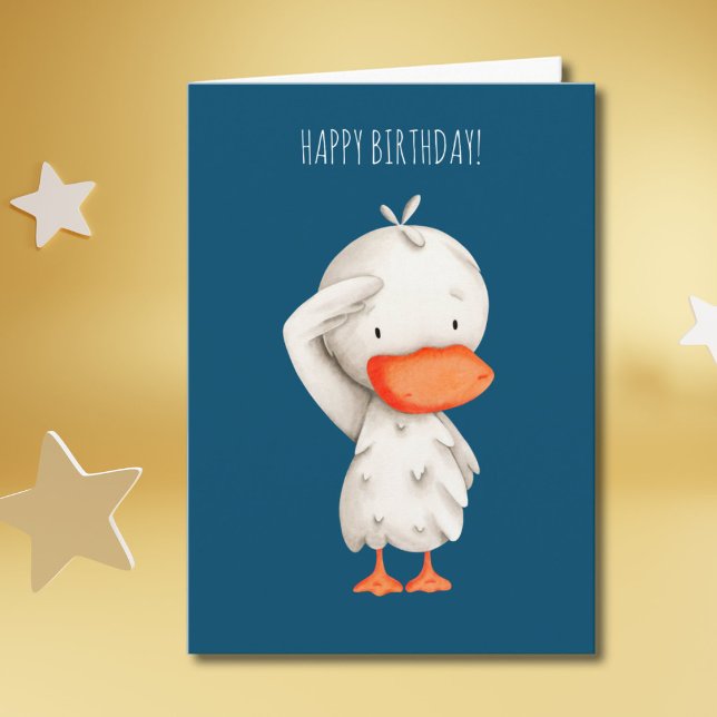 Cute Military Duck Saluting Birthday Card (Creator Uploaded)