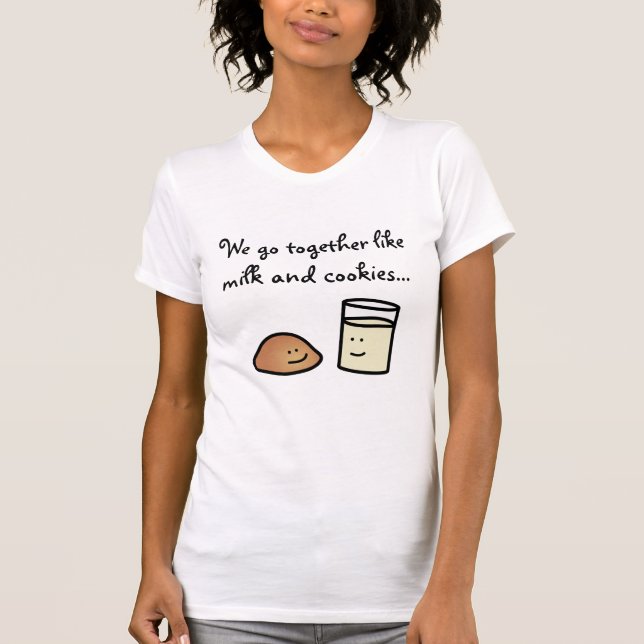 Cute Milk & Cookies Customisable Shirt (Front)