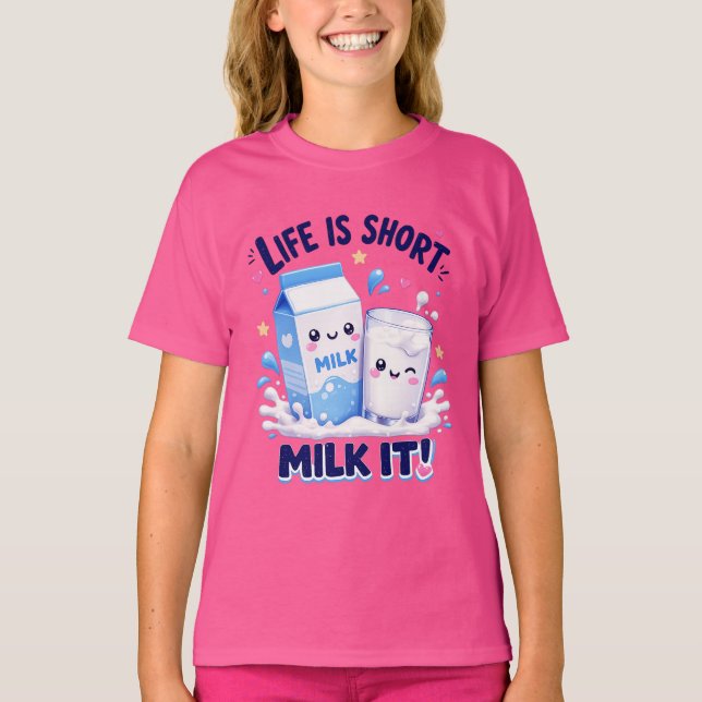 Cute Milk Lover T-Shirt (Front)