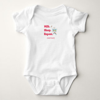 Cute "Milk. Sleep. Repeat." Baby Crib & Rainbow Bodysuit