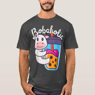 Cute Milk Tea Cow Boba Moo Bubble Tea Lover Funny T-Shirt