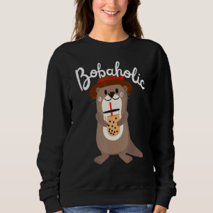 Cute Milk Tea Otter Boba Otters Bubble Tea Boba Sweatshirt