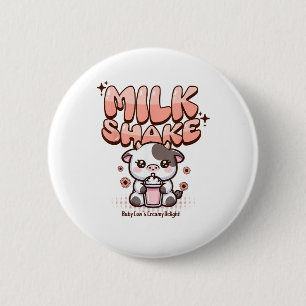 Cute Milkshake Lover Little Calf Frozen Joghurt Ba 6 Cm Round Badge