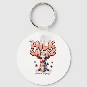 Cute Milkshake Lover Little Calf Frozen Joghurt Ba Key Ring