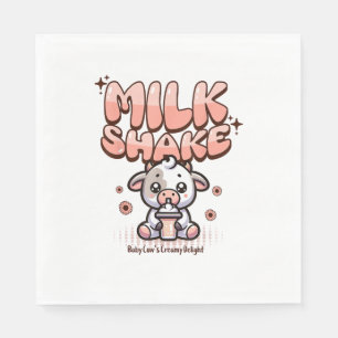 Cute Milkshake Lover Little Calf Frozen Joghurt Ba Napkin