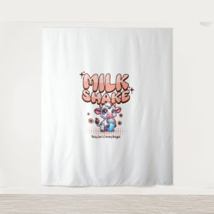 Cute Milkshake Lover Little Calf Frozen Joghurt Ba Tapestry