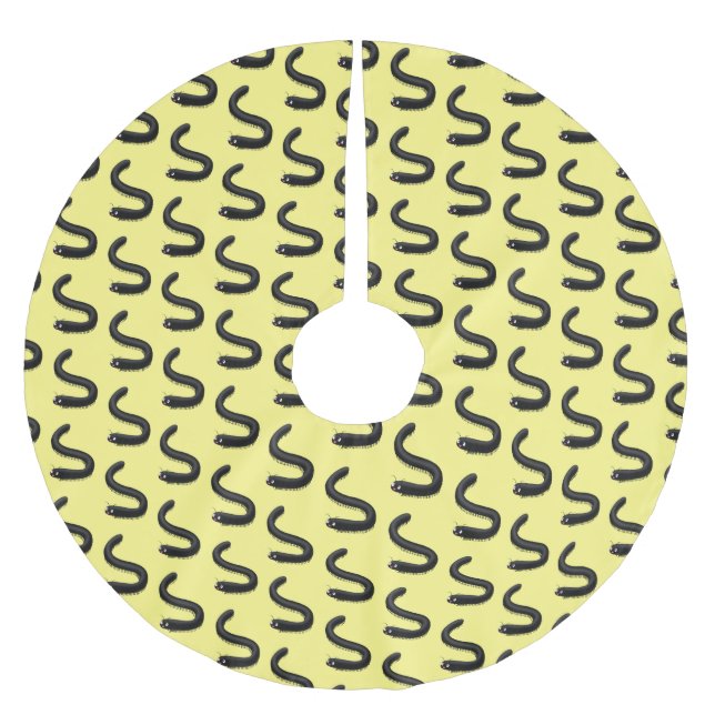 Cute millipede cartoon illustration brushed polyester tree skirt (Front)