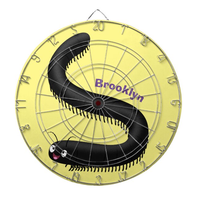 Cute millipede cartoon illustration dartboard (Front)