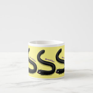 Cute millipede cartoon illustration espresso cup