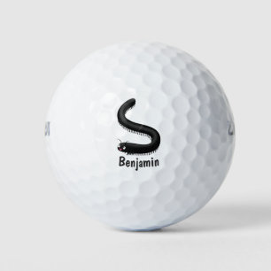 Cute millipede cartoon illustration golf balls
