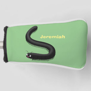 Cute millipede cartoon illustration golf head cover