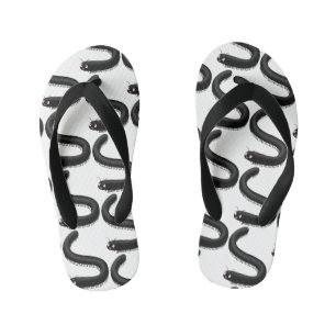 Cute millipede cartoon illustration kid's jandals