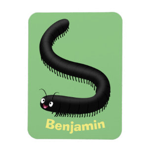 Cute millipede cartoon illustration magnet