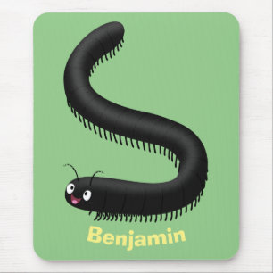 Cute millipede cartoon illustration mouse pad