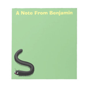 Cute millipede cartoon illustration notepad