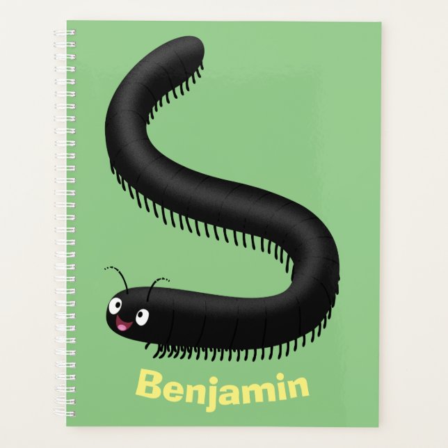 Cute millipede cartoon illustration planner (Front)