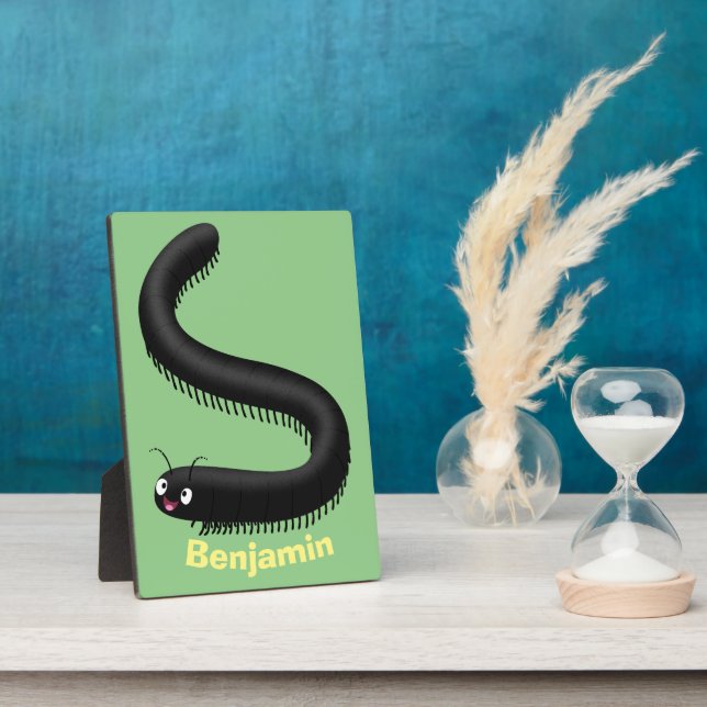 Cute millipede cartoon illustration plaque (Side)