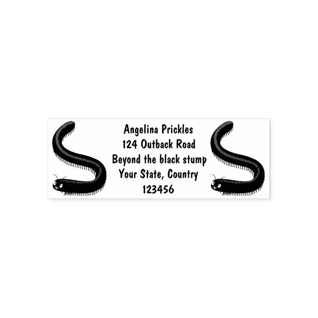 Cute millipede cartoon illustration self-inking stamp (Design)