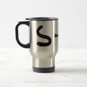 Cute millipede cartoon illustration travel mug