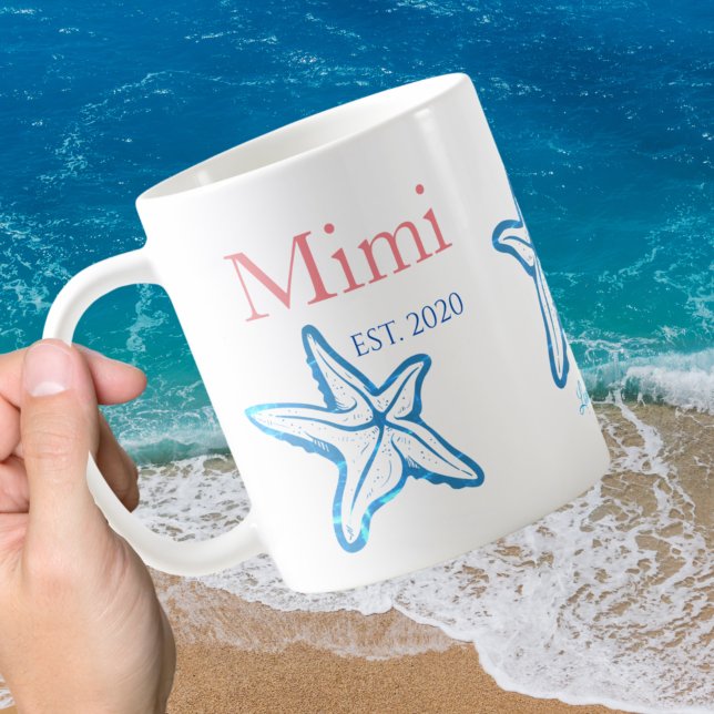 Cute Mimi Blue Starfish Beachy Coffee Mug (Creator Uploaded)