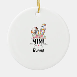 Cute Mimi Bunny T Shirt Easter Family Matching Out Ceramic Tree Decoration