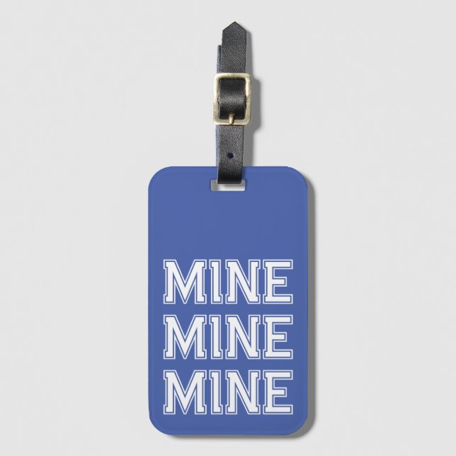 Cute Mine Blue Funny Luggage Tag (Front Vertical)