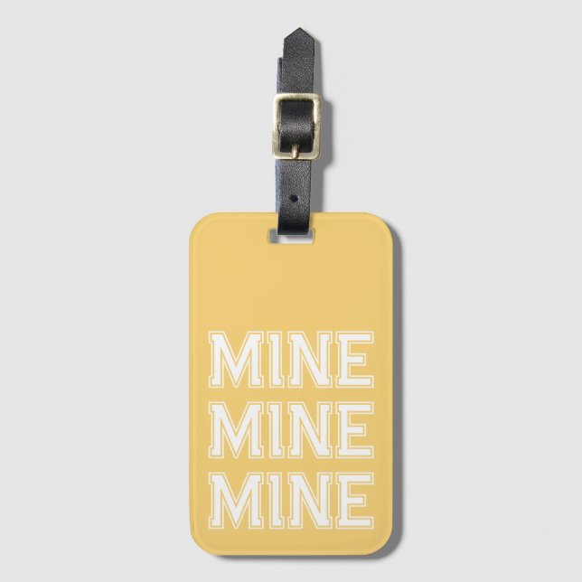 Cute Mine Funny Yellow Luggage Tag (Front Vertical)
