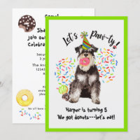 Cute Mineature Schnauzer Birthday Party Invitation